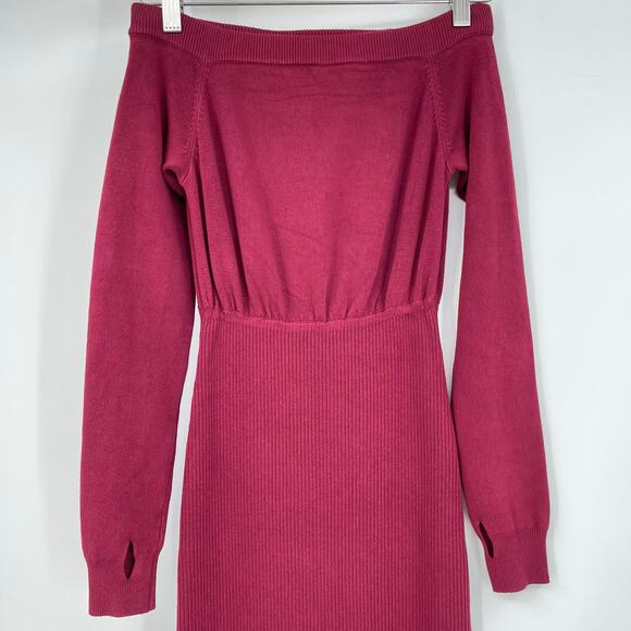 Michael Costello x REVOLVE | NWT Off Shoulder Bodycon Maxi Dress in Maroon XS - Picture 6 of 13